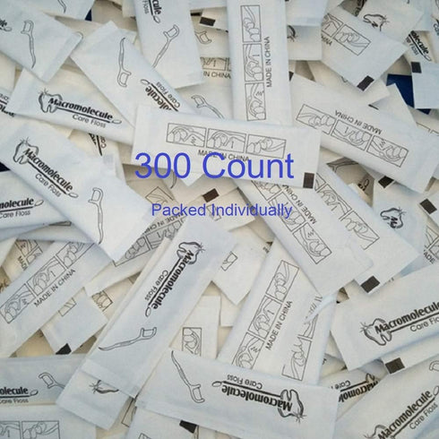 Individually Wrapped Teeth Cleaning Macromolecule Care Floss - Travel Hotel Restaurant Dental Floss (300)
