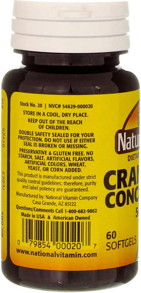 Nature's Blend Cranberry Concentrate 500 mg Soft Gels, 60 ct, Pack of 2