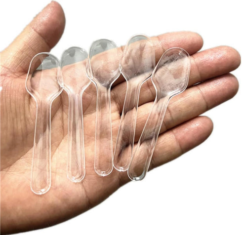 500Pcs Disposable Clear Mini Plastic Spoons, Tiny Dessert Spoons, Ice Cream Spoons, Serving Utensils for Crafts