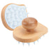 Scalp Massager Shampoo Brush, Wooden Wet and Dry Hair Scalp Care Brush, Exfoliator with Soft Silicone Bristles