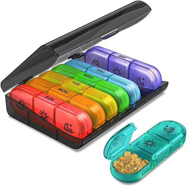 Wopanxye 7-Day Travel Pill Organizer, 3 Times a Day, AM PM Pill Box