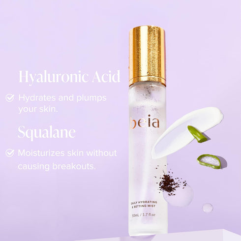 Face Hydrating & Setting Mist for Women - 0.5 Fl Oz - Moisturizing Skincare Mist Spray for Face With Hyaluronic Acid - Setting Facial Spray Mist Travel Size