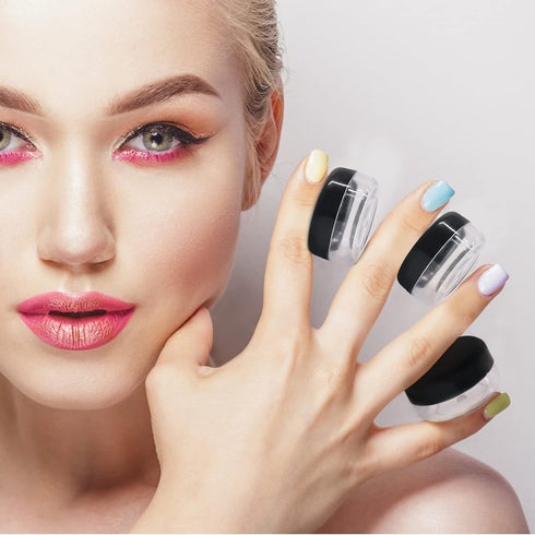 SumDirect 5 Gram Cosmetic Containers - 100Pcs Sample Jars with Lids, Small Plastic Makeup Containers