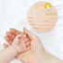 TIESOME 5.9'' Wooden Baby Announcement Sign, Hello World Newborn Announcement Sign, Lovely Babies Name Plaques Birth