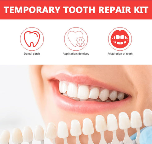 EXCEART Teeth Veneer 100 Pieces Artificial Resin Tooth Fillings, Temporary Tooth Replacements
