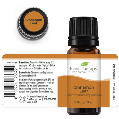 Plant Therapy Cinnamon Leaf Essential Oil 10 mL (1/3 oz) | 100% Pure, Undiluted, Therapeutic Grade