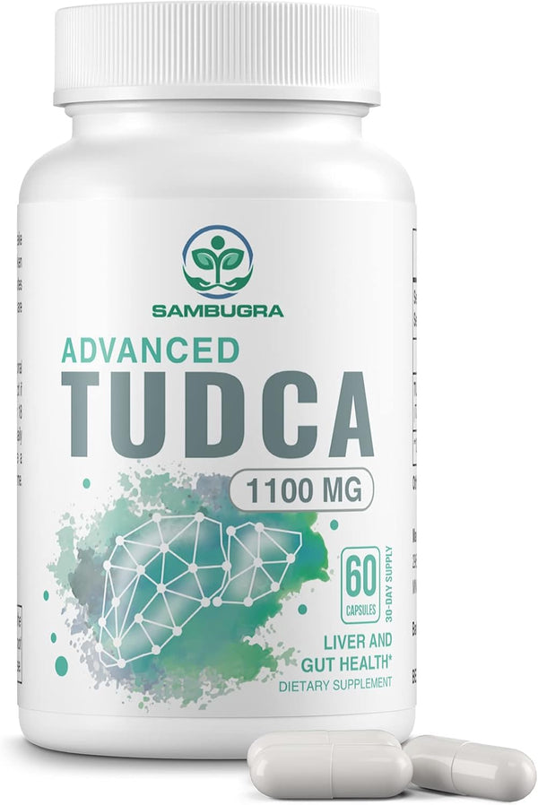 TUDCA Liver Supplements 1100mg, Ultra Strength Bile Salt for Liver Cleanse Detox and Repair - 60 Capsules