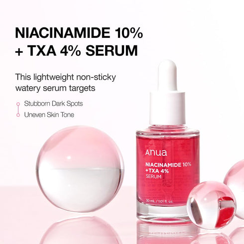 Anua 10% Niacinamide + 4% Tranexamic Acid Serum, Ceramide, Hyaluronic Acid for Sensitive Skin, 30ml