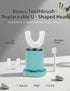 WILDWELLO 48,000 4 60-Second U-Shaped Electric Toothbrush, VPM, Modes, Clean, Magnetic Contact Charging