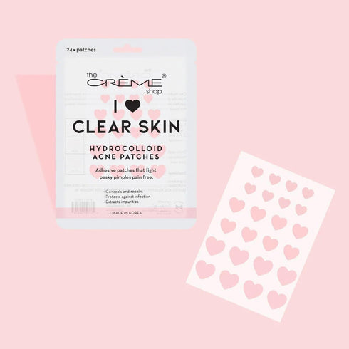 The Crème Shop Heart Shape Hydrocolloid Dark Spot Acne Patches - 72 Patches with Salicylic Acid & Witch Hazel