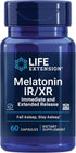 Life Extension Melatonin IR/XR, 1.5 mg, Immediate and Extended-Release Formula for Sleep Support, 60 Capsules