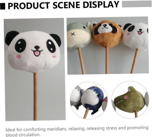 HAKIDZEL 5pcs Hammers Plush Cartoon Massage Soft Material Stress Relief Massage Sticks for Muscle Relaxation Home