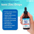 LIQUIDHEALTH Ionic Zinc 15mg, 2 Oz Liquid Zinc Supplement, High Potency Vitamin Drops for Adults, Men & Women, Kids 4 &