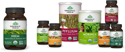 ORGANIC INDIA Neem Herbal Supplement, Supports Skin, Immune, & Liver Health, Detox, Vegan, Gluten-Free, 90 Capsules
