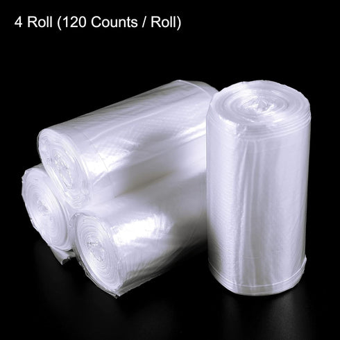 MECCANIXITY Small Trash Bags, 0.5 Gallon Garbage Bags for Desktop Mini Trash Can, 4 Rolls / 120 Counts (White)
