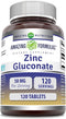 Amazing Formulas Zinc Gluconate Supplement | 50 Mg Per Serving | Non-GMO, Gluten-Free, Made in USA (120 Count)
