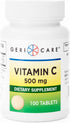 GeriCare Vitamin C 500 mg - 100 Count, Antioxidant & Immune System Support Supplement Tablets