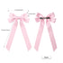 Silky Satin Hair Bows and Ribbons, 2PCS Pink Alligator Clips for Ponytail Holders, Hair Accessories for Women