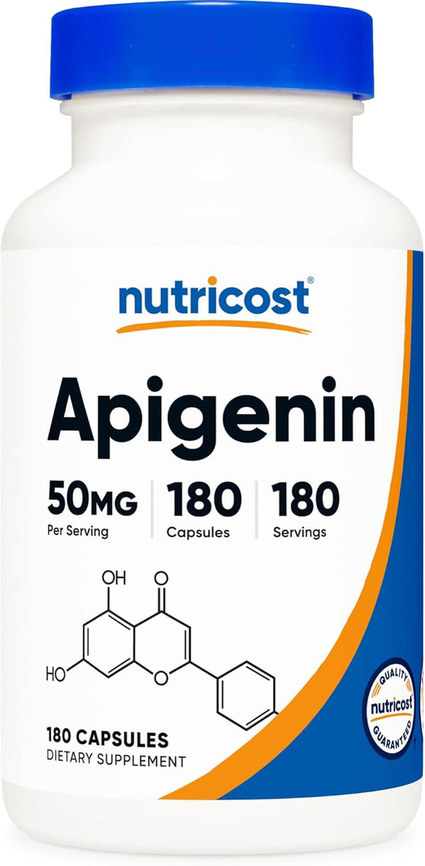 Nutricost Apigenin 50mg, 180 Capsules - Non-GMO, Gluten Free, Vegan Supplement