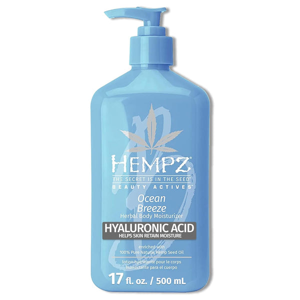 Hempz Body Lotion - Ocean Breeze Limited Edition Daily Moisturizing Cream, Shea Butter, Aloe, Hemp Seed Oil - 17 Fl Oz