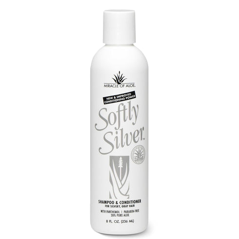 Softly Silver Shampoo, 2 in 1 Purple Restorative Hair Wash for Gray Hair, Adds Luster, Bounce & Body, with Panthenol