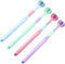 ZLmoue 4 Pcs 3-Sided Toothbrush, Soft Bristle Toothbrush for Comprehensive Care of Teeth