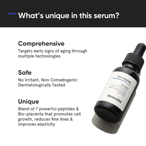 Minimalist Multi Peptide Night Face Serum, Anti Aging with Collagen Boosting, 1 Fl Oz / 30 ml