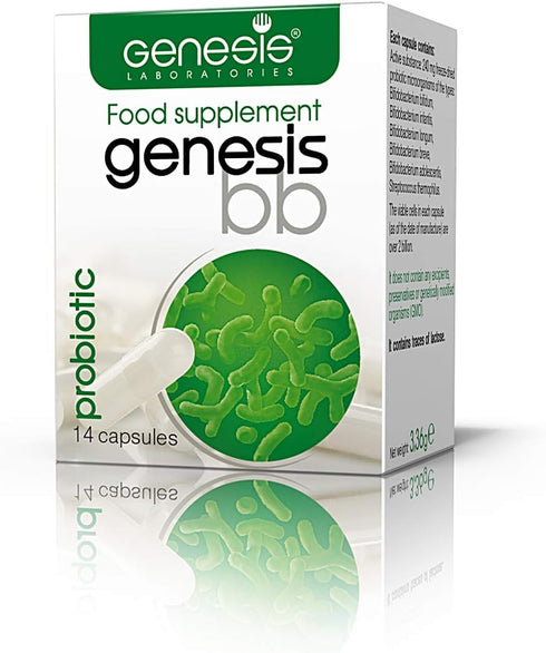 Genesis Bifidobacterium Complex BB Probiotic Travel Pack - 14 Capsules of 240 Mg