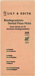 LILY & EDITH Biodegradable Dental Floss Picks - 300 Counts, Fluoride-Free, Plant Based, Zero Waste Package