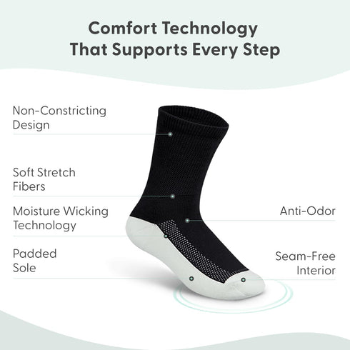 OrthoFeet Padded Sole Socks for Diabetics