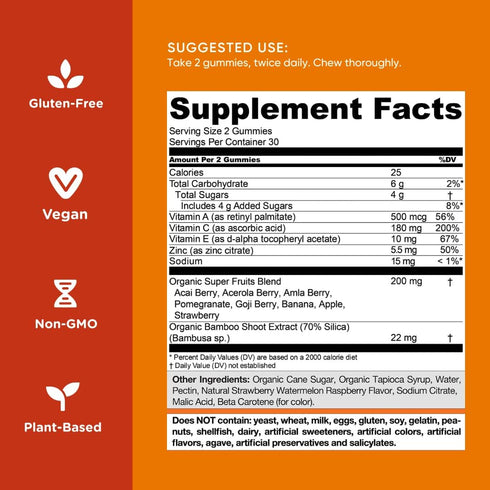 Goli Nutritional Supplement, SuperFruits Beauty Gummy Vitamin, 60 Count, Vegan & Gluten-Free