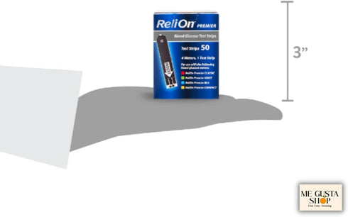 ME GUSTA SHOP 50 Count, ReliOn Premier Blood Glucose Test Strips, + me Gusta Sticker