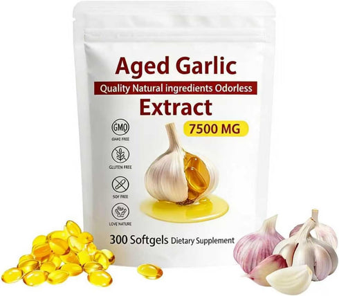 Yiishuiil Aged Garlic Extract - 7500mg Odorless, Organic Garlic Extract Capsules | Heart