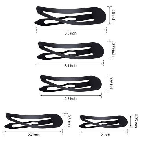WILLBOND 40 Piece Barrettes, Women Snap Hair Clips, Large Metal Snap Nonslip Hair Clip Accessories, Various Sizes