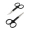 Small Facial Hair Grooming Scissors for Men Women - 2PCS Black Eyebrow, Nose Hair, Mustache, Beard Trimming Kit
