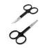 Small Facial Hair Grooming Scissors for Men Women - 2PCS Black Eyebrow, Nose Hair, Mustache, Beard Trimming Kit