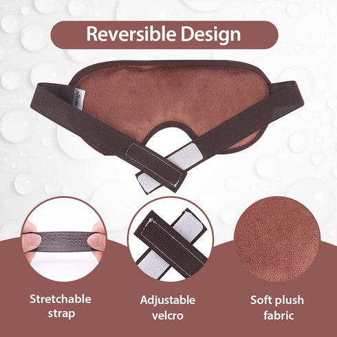 NEWGO Cooling Eye Mask Gel - Ice Eye Mask for Puffy Eyes, Headache, Migraine Relief with Plush Backing (Brown)