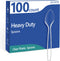 100 Count Heavy Clear Plastic Spoons - Premium Disposable Silverware - BPA-Free, Heat Resistant for Parties