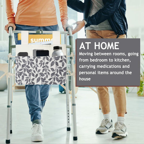 Walker Bag, Washable Walker Accessories Storage Bags with Cup Holder, Handy Walker Basket Pouch Tote Bag for Folding