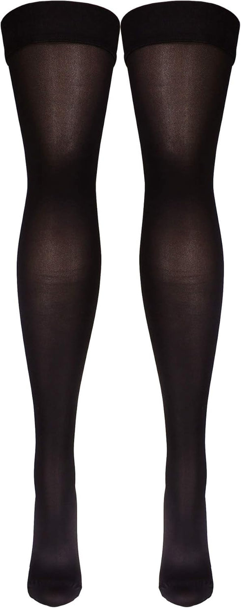 Truform Women's Compression Stockings, 20-30 mmHg, Thigh High Length, Closed Toe, Opaque, Large Black