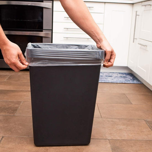7-10 Gallon Clear Garbage Bags, 110 Bags, 29" x 24" Extra Large Medium Kitchen Trash Can Liners for Home and Office