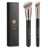 TEOYALL 2PCS Foundation Contour Brush Set, Angled Synthetic Kabuki Brush for Blending, Setting, Concealing with Liquid,