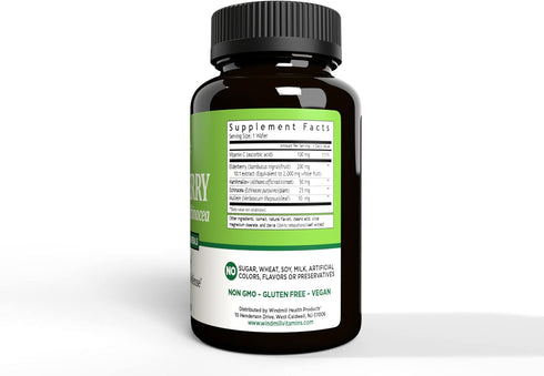 Windmill Elderberry with Vitamin C & Echinacea Capsules, 60 Ea