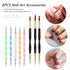 5PCS Dotting Pens with 3 PCS Nail Painting Brushes, Double Ended Brush and Dotting Tool Kit