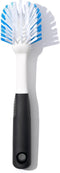 OXO Good Grips Dish Brush, Nylon Bristles with Built-in Scraper, Safe for
