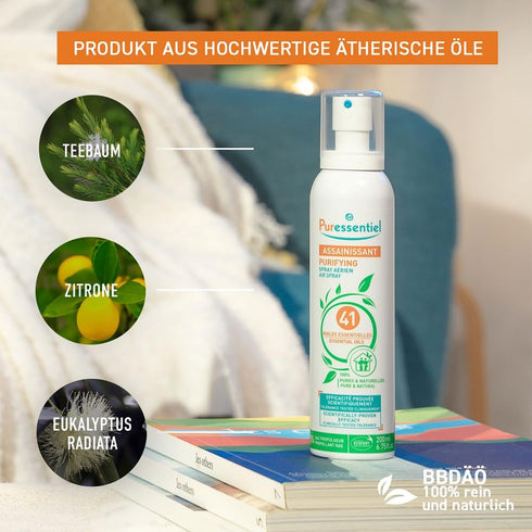 Puressentiel Purifying Air Freshener Spray - 6.75 oz Room Spray with 41 Essential Oils