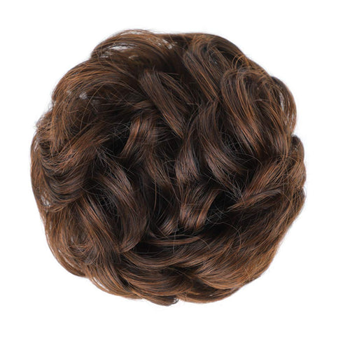 MORICA 2PCS Messy Bun Hair Piece, Curly Wavy Synthetic Chignon Scrunchies for Thin Hair, Women