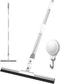 17" Rubber Squeegee Broom with 51" Aluminum Alloy Pole for Floor Cleaning