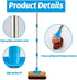 Heavy Duty Deck Brush with Long Handle, 60" Floor Scrub Brush with Stiff Natural Bristles for Outdoor Cleaning