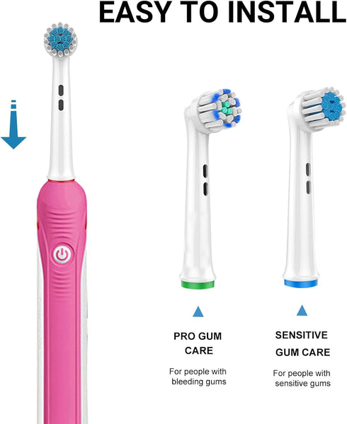 Replacement Toothbrush Heads Compatible with Oral B Braun Electric Toothbrush, 16 Pack, Precision Clean Brush Heads for